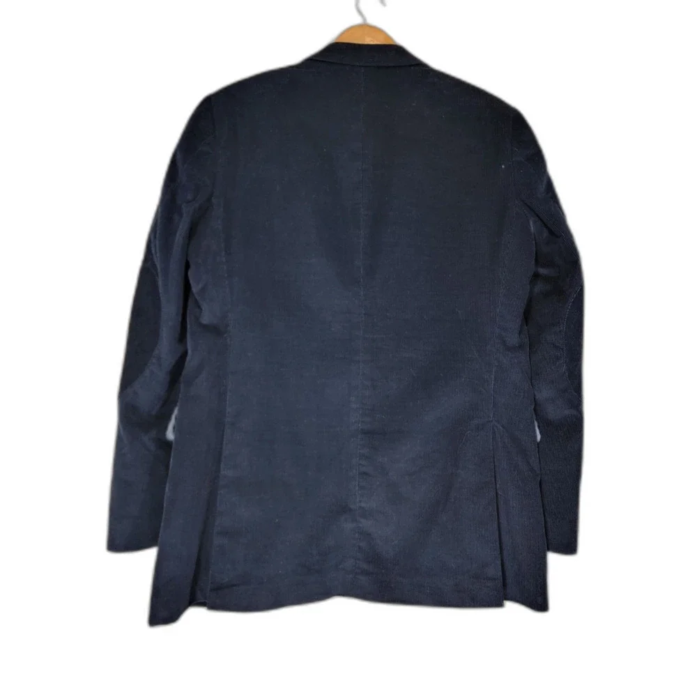 Stafford Signature 2-Button Navy Corduroy Suit Jacket Sport Coat Blazer - 38R
